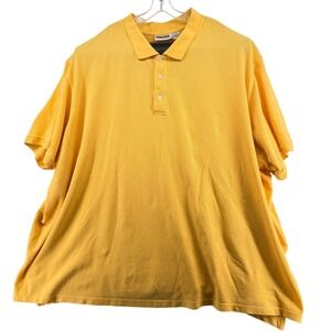 King Size Mens 8XL Yellow Short Sleeve 100% Cotton Pique Polo Shirt